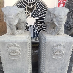 تمثال فيل من الرخام الأبيض الطبيعي مصقول يدويًا بسطح ناعم ذو مغزى ميمون لردهات الفنادق والعقارات - Product Image 4