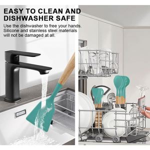 ชุดอุปกรณ์ครัวซิลิโคนทนความร้อนเกรดอาหาร 19 ชิ้น พร้อมถังเก็บ ชุดมีดทำครัว ไม่ติดกระทะ อุปกรณ์ทำอาหาร - Product Image 5