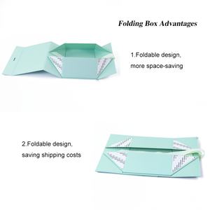 Crown Win Custom Design Eco-friendly Recycled Materials Foldable Magnetic Gift Box Sponge Lining Ribbon Handles for Jewelry - Product Image 3