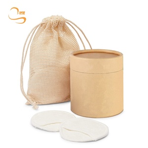 Almohadillas de limpieza Facial de 8cm, reutilizables, suaves, de bambú, con bolsillo - Product Image 1