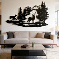 Décoration murale exquise en fonte de fer style Art Déco, cerf découpé au laser, animal de la forêt, décoration de Noël pour la maison, artisanat suspendu