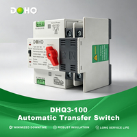 Interrupteur de transfert automatique DOHO DHQ3-100 63A 4P Classe PC ATS 400V Triphasé Commutation rapide 70ms Auto-récupération Capacité de coupure 6kA