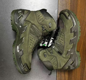 Bottes de chasse personnalisées TSB07 en daim marron camouflage, matériau supérieur en daim, disponibles en stock - Product Image 4