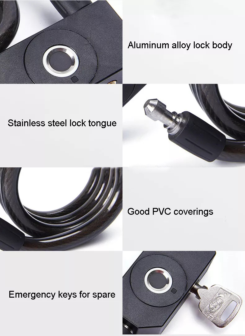 Tuya upgraded anti-pick smart password lock high-quality chain lock with 2 spare keys smart cable fingerprint lock