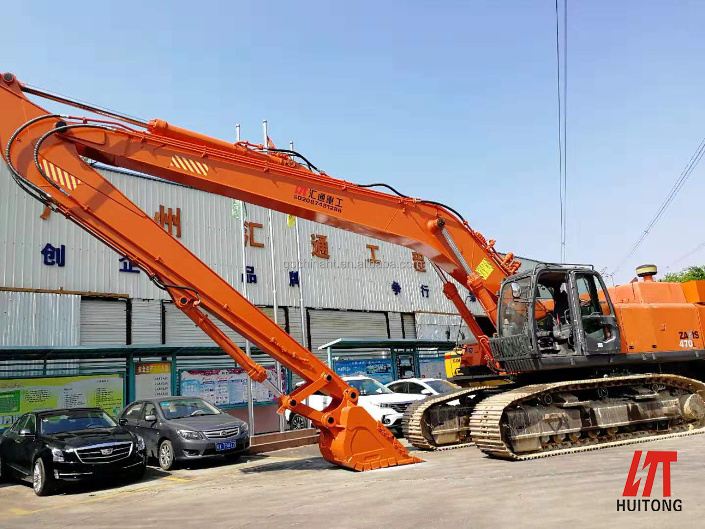 Anti Corrosion Long Reach Excavator Booms Extended Digger Spare Parts