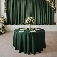 Nappe en polyester en gros, ronde de 120 pouces, sans plis, couleur unie, pour décoration de mariage, banquet et fête