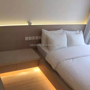 Low Cos Modern Hotel Bedroom Furniture <b>Sets</b> Wood <b>Bed</b> Frame with Headboard Nightstand TV Cabinet Desk For 3 Star Hotel <b>Full</b> Room - Product Image 3