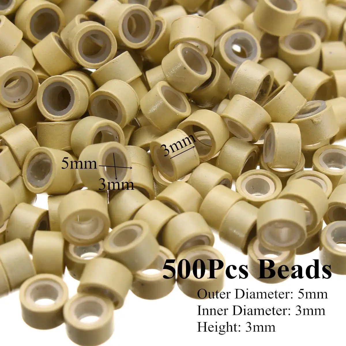 Cheap 1mm 5 Mm 2mm Nano Beads Loop Jars Silicone Copper Silver Grey Hair Extension Beads