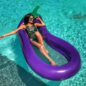 Flotteur gonflable d'été en PVC pour piscine Matelas en forme d'aubergine <span class=keywords><strong>Cercle</strong></span> de natation pour adulte - Product Image 1