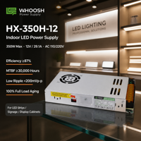 Alimentation LED HX-350H-12 AC/DC SMPS 12V 350W à sortie unique pour éclairage et affichage intérieur