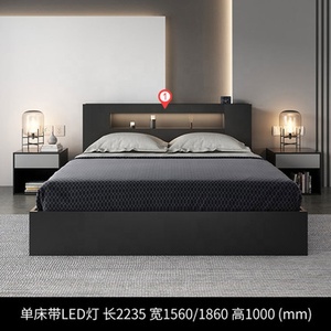 เตียงหนังร่วมสมัยสไตล์โมเดิร์นคู่ราคาถูกขายร้อนหนังไม้อัด Pu กรอบเตียง - Product Image 5