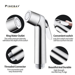 PINEBAY, лидер продаж, набор пластиковых ручных распылителей для биде с регулируемым давлением, мусульманский смеситель для биде, самоочищающийся набор Shattaf - Product Image 3