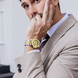 Orologio Automatico da Uomo Mark Fairwhale <span class=keywords><strong>in</strong></span> <span class=keywords><strong>Acciaio</strong></span> Inossidabile Cassa Quadrata Scheletrato Movimento Meccanico Lancette Luminose Cinturino <span class=keywords><strong>in</strong></span> <span class=keywords><strong>Acciaio</strong></span> Business - Product Image 6