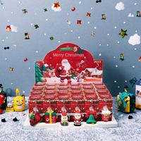 Lot de porte-clés boîte mystère de Noël en gros – Figurines mignonnes mini-cerf et Père Noël en PVC, échelle 1/12 – Nouveauté du Nouvel An