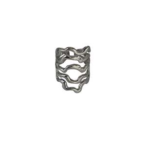 Fashion <b>Rings</b> 316L Stainless Steel PVD Gold Plating Sustainable Resistant Wave Design <b>Statement</b> <b>Ring</b> - Product Image 1