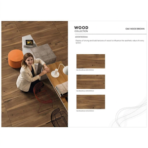 Azulejos de Porcelana Vistaar Oak Wood Choco 600x1200mm con Aspecto Rústico de Madera, Azulejos Esmaltados para Piso y Pared de 60x120cm, India - Product Image 4