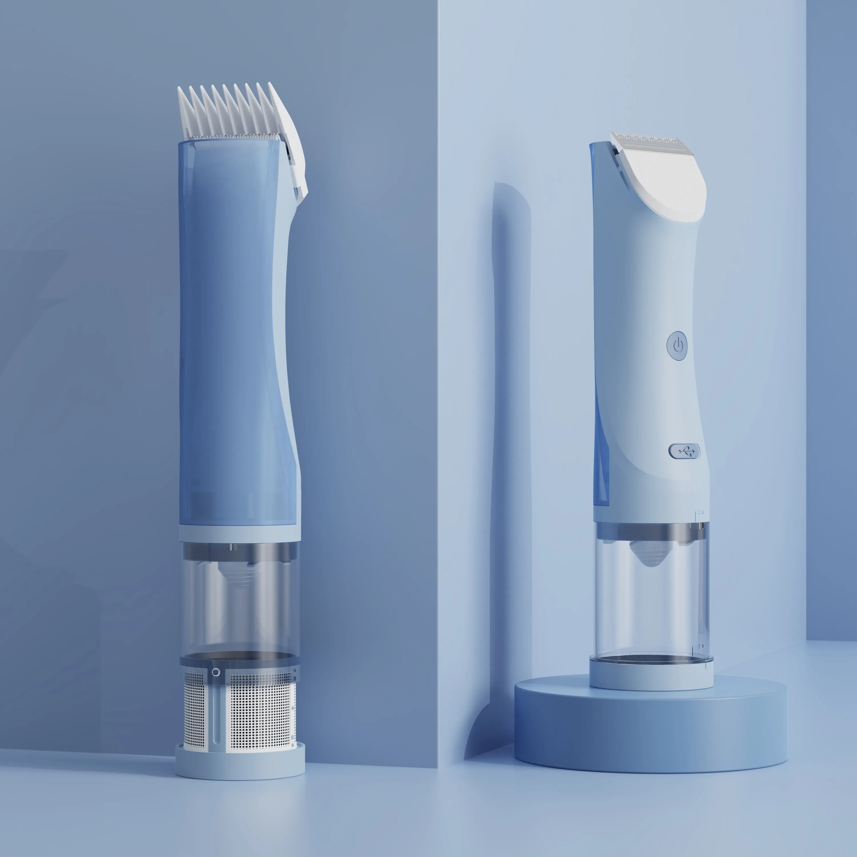 Nieuwe Ontwerp Super Power Waterdichte Draadloze Elektrische Pet Grooming Clipper Vacuüm Haar Trimmer