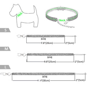Colliers pour chiots en strass, colliers pour chatons en cristal, pendentif en forme d'os, accessoire pour chiennes et chats Yorkshire, rose - Product Image 6
