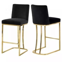 Chaise de salle à manger nordique de luxe moderne, chaise de bar minimaliste avec dossier en acier inoxydable, idéale pour hôtel et salon