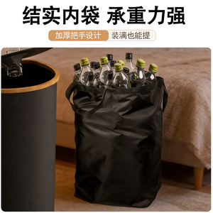 Poubelle de recyclage en tissu de bambou Qiyang avec couvercle et sac intérieur amovible pour le rangement à domicile - Product Image 4