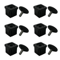 M6 M8 M10 Hide End Caps Insert Plugs avec pieds filetés de réglage pour tube carré