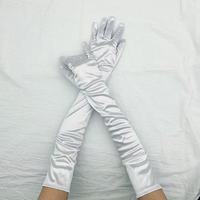 Gants d'opéra en nylon personnalisés de 55cm pour femmes et filles Détection d'aiguille à écran tactile Utilisation durable pour les fêtes Blanc/Vert/Noir/Violet