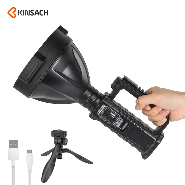 2026 New 1000m Long-range High Power P50 Hunting Camping with Power Display USB Portable Rechargeable Searchlight with Tripod