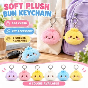 Porte-clés en peluche en gros, breloque de sac en forme de boulette douce et rembourrée, jouet à presser Kawaii, cadeau pour enfants OEM/ODM - Product Image 3