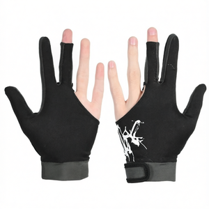 Gants de billard respirants en spandex à 3 doigts, ambidextres, avec fermeture auto-agrippante, toutes saisons, pour la gym, le cyclisme, la piscine, le snooker - Product Image 1