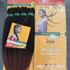 Extensioni per <span class=keywords><strong>trecce</strong></span> sintetiche pre-stirate a trama singola 38 pollici 4X, <span class=keywords><strong>trecce</strong></span> sintetiche all'uncinetto all'ingrosso, <span class=keywords><strong>capelli</strong></span> Ez Braiding - Product Image 6