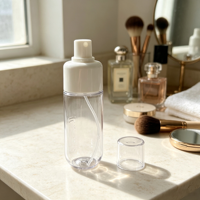 Bouteille de pulvérisation fine pour lotion en PET avec estampage à chaud personnalisé, flacon pompe cosmétique transparent vide pour emballage de produits de beauté et de soins de la peau