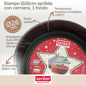 Zenker Moule à Gâteau en Céramique Écologique Joyeux Noël Ligne Taille Ø 26x7cm Nouvel Outil à Gâteau pour la Cuisine - Product Image 1