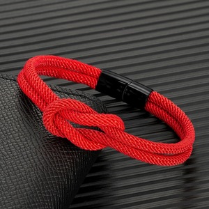 Pulseras de cuerda de Milán de alta calidad, joyería Unisex de acero inoxidable personalizada, amuleto de Amistad de cuerda de nailon duradero - Product Image 6