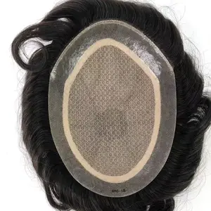 Незаметные невидимые волосы на шелковой основе из полиуретана, индийские Реми-волосы, системы замены для мужчин, готовые к отправке