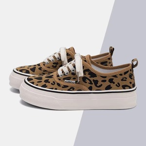 Zapatos Planos de Lona para Mujer, Cómodos, con Cordones, Ligeros, Antideslizantes, Casuales, con Estampado de Leopardo, Precio de Fábrica - Product Image 1