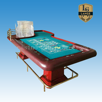 Moderner Luxus 32'' Roulette-Tisch mit Roter Anzeigebox Edelstahl-Zaun Europäisches Muster Hochwertige Roulette-Räder für Glücksspiel