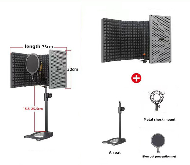 YALIMIC Five-Door High-quality Microphone Isolation Shield Noise Cancelling Soundproof Metal Cover Multi-color Options for Voice