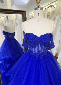 <span class=keywords><strong>Robe</strong></span> de Quinceañera bleu sarcelle à épaules dénudées, style corset, broderie bleue, perles, jupe à volants, coupe trapèze, <span class=keywords><strong>robe</strong></span> de bal, vente en gros - Product Image 3