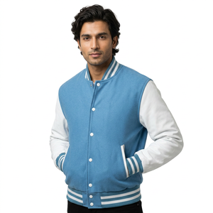 Veste universitaire d'hiver confortable et personnalisable pour homme, grande taille, en coton de haute qualité avec manches en polaire et logo frontal - Product Image 1