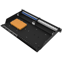 Panel Patch Fiber Optik 1U 24 Port SC FCP2-24 Hitam untuk Penggunaan FTTH, Baja Rol Dingin, Garansi 30 Tahun