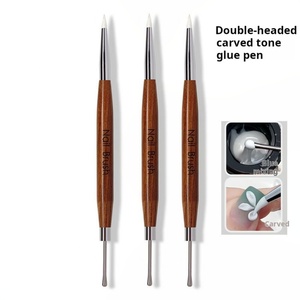 Stylo à ongles double tête en silicone pour sculpture, gaufrage, peinture et application de colle, pinceau d'art pour ongles - Product Image 2