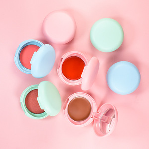 Palette de fard à joues crème rose en plastique rond, crème à poudre, teinte unique, Blush crème - Product Image 6