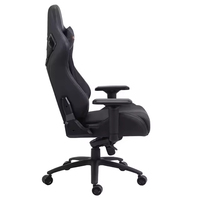 Chaise de Gaming 4D Moderne Noire à Succès Commercial avec Relevage à Gaz 3 Positions, Hauteur Réglable, Cadre Métallique Pivotant et Accoudoirs en Cuir PU pour PC
