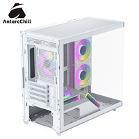 AntarcChill White Mid Tower Sea View Steel PC Case Dual Compartment MicroATX MiniITX 360 Radiator USB3.0 in Stock Wholesale