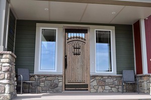 Estilo antiguo de madera al por mayor de hierro forjado puerta de entrada con <span class=keywords><strong>bar</strong></span> y parrilla - Product Image 2