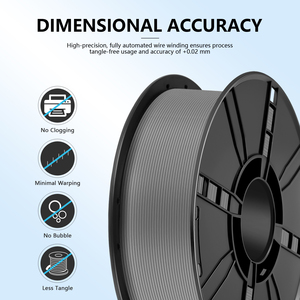 KELEIDI 3D-Drucker PLA+ Verbrauchsmaterial Grau Hochfestes FDM-Material 1,75mm Flach und Glatt Verdrahtbar 1kg Nettogewicht - Product Image 3