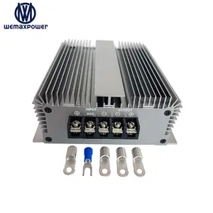 Pengisi daya baterai Alternator On-Board otomatis tahan air IP67 12V hingga 36V 43.8V 10A DC ke DC untuk baterai Motor Trolling 36V