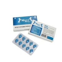 Pilules pour hommes à base de plante de la chèvre cornée, marque privée - Comprimés personnalisés pour la santé masculine 100 mg et 500 mg, comprimés bleus pour hommes en bonne santé