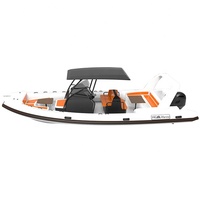 Thaïlande haute vitesse 25ft RHIB760 patrouille ORCA /Hypalon/PVC bateaux à côtes en aluminium avec terrasse