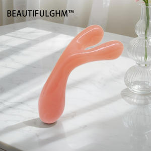 नाक की मालिश चेहरे को उठाने वाली जीभ टेंडन मेरिडियन स्टिक रेसिन गुलाबी एगेट वाई आकार के दो कोण नाक स्क्रैपर मालिश उपकरण - Product Image 5